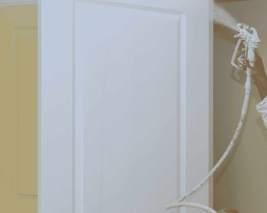 painting door of 1 room flat in white